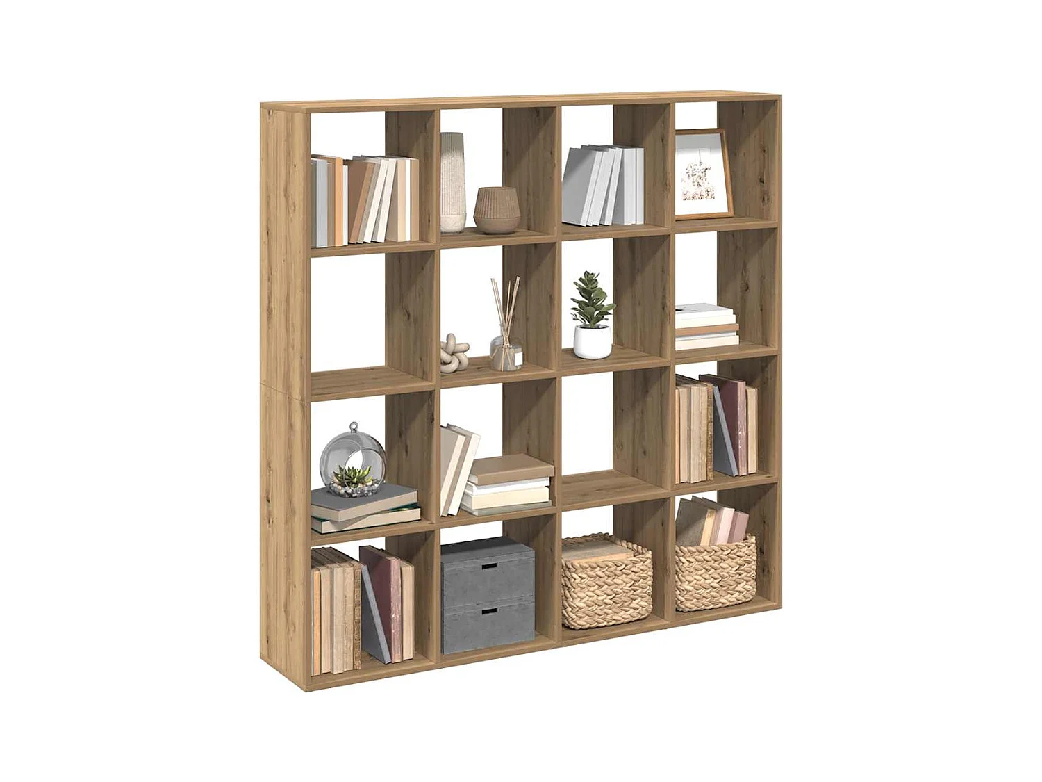 Bibliothèque chêne artisanal 102x29x143 cm bois d'ingénierie