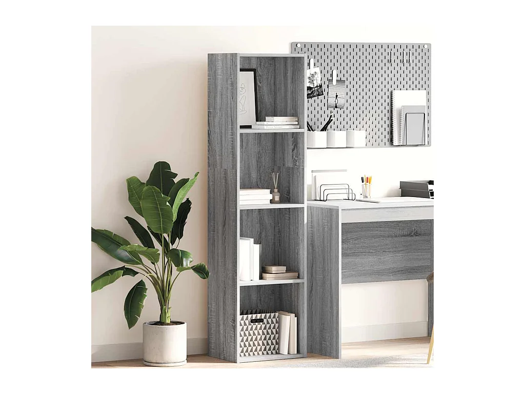 Estantería de madera de ingeniería gris Sonoma 40x30x152 cm
