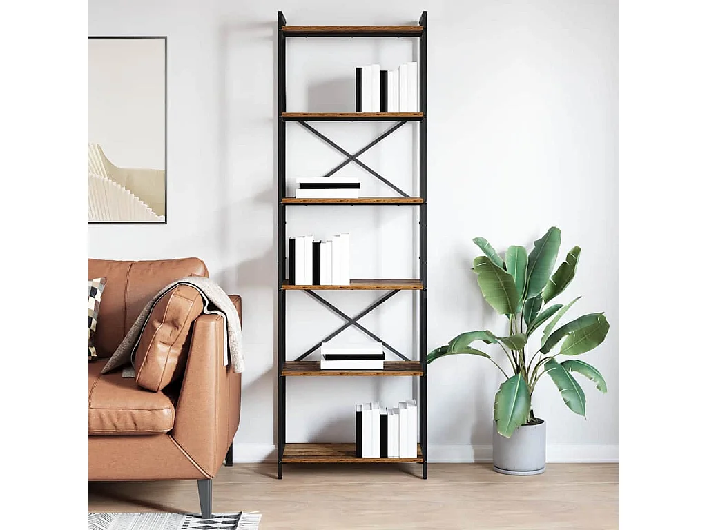 Bibliothèque Chêne fumé 60 x 30 x 188 cm Bois d'ingénierie