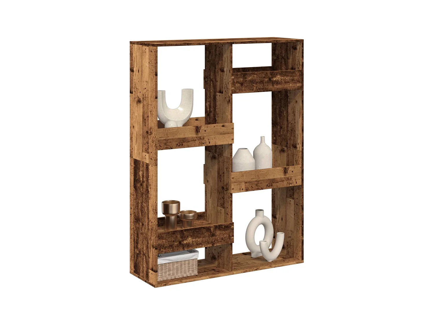 Bibliothèque / Cloison de séparation vieux bois 100x33x135cm bois d'ingénierie