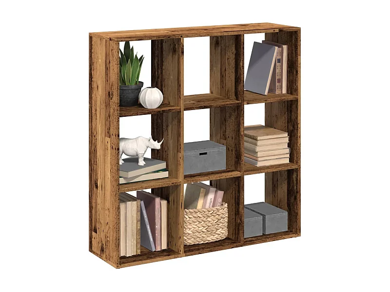 Bibliothèque séparatrice de pièce vieux bois 102x29x103,5 cm