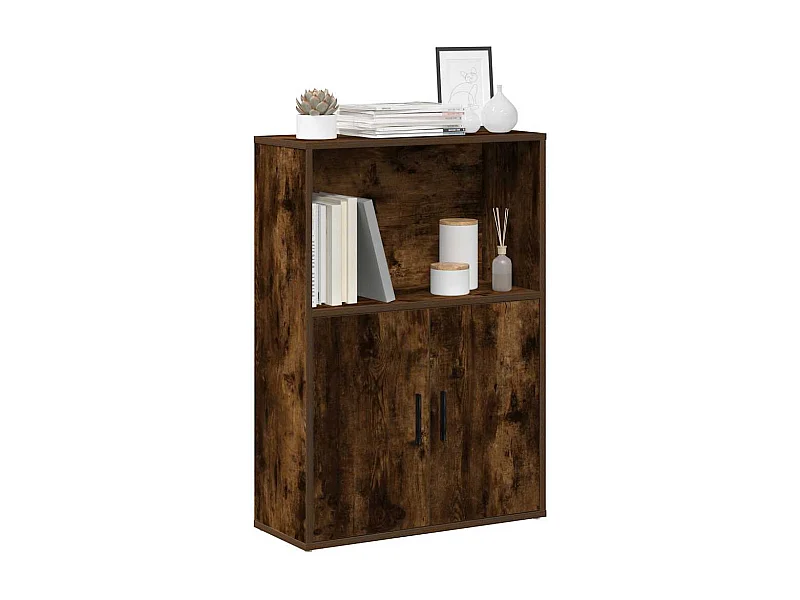 Bibliothèque chêne fumé 60x24x85 cm bois d'ingénierie