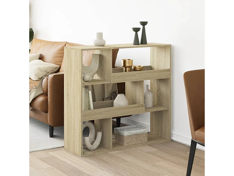 Bibliothèque / Cloison de séparation chêne sonoma bois d'ingénierie