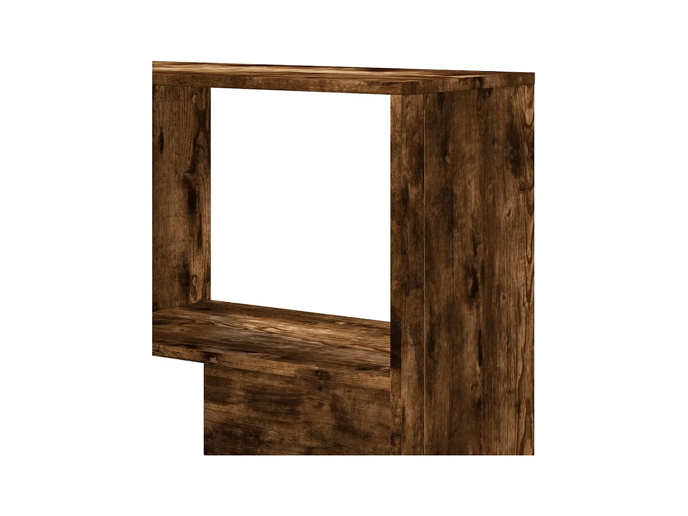 Bibliothèque d'angle à 4 niveaux chêne fumé bois d'ingénierie