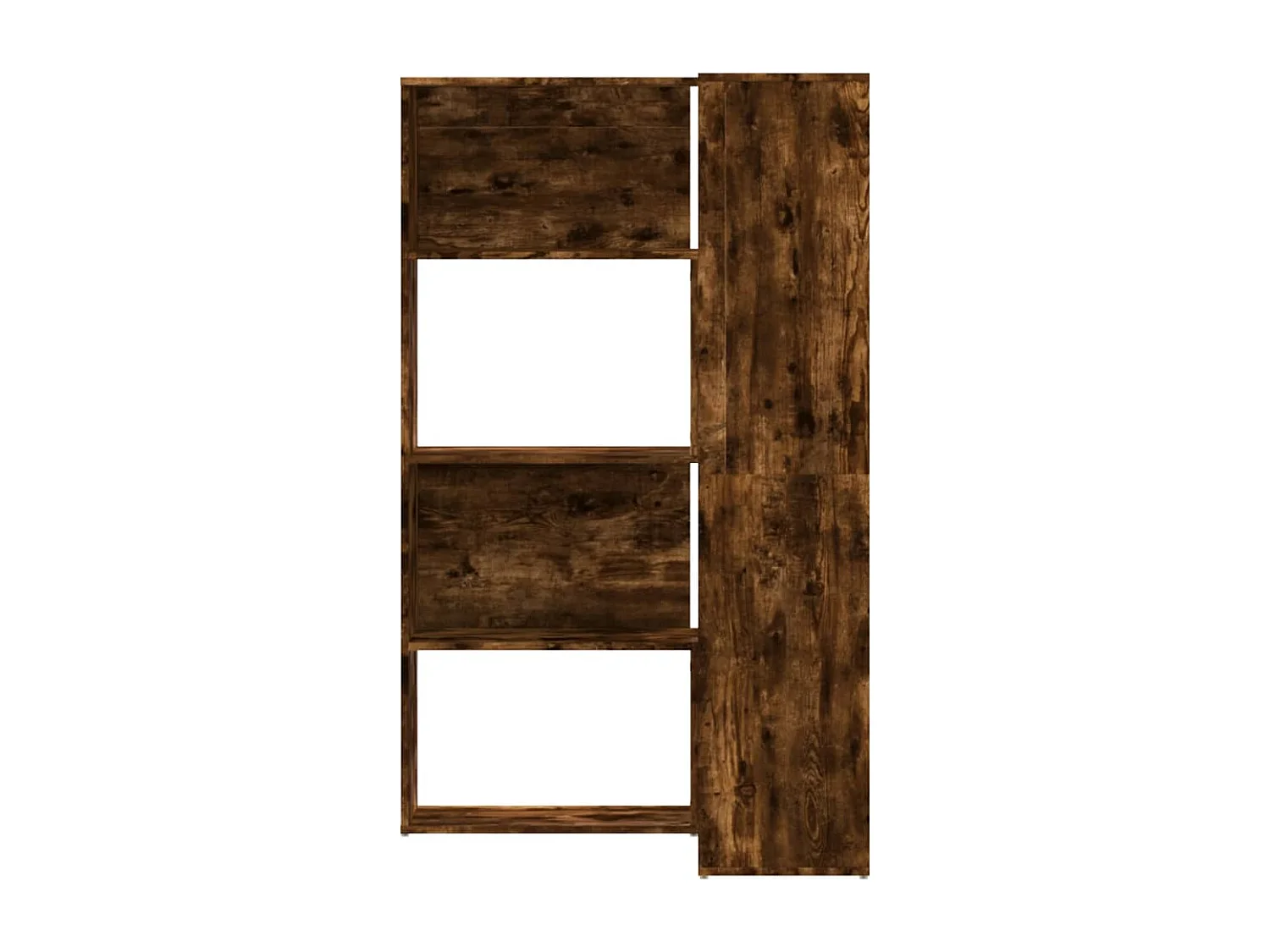 Bibliothèque d'angle à 4 niveaux chêne fumé bois d'ingénierie