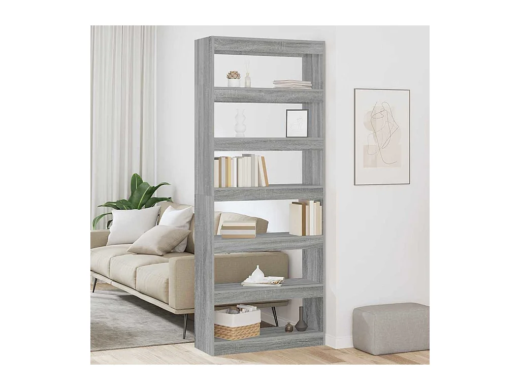 Bibliothèque Sonoma gris 80 x 30 x 198 cm Bois d'ingénierie