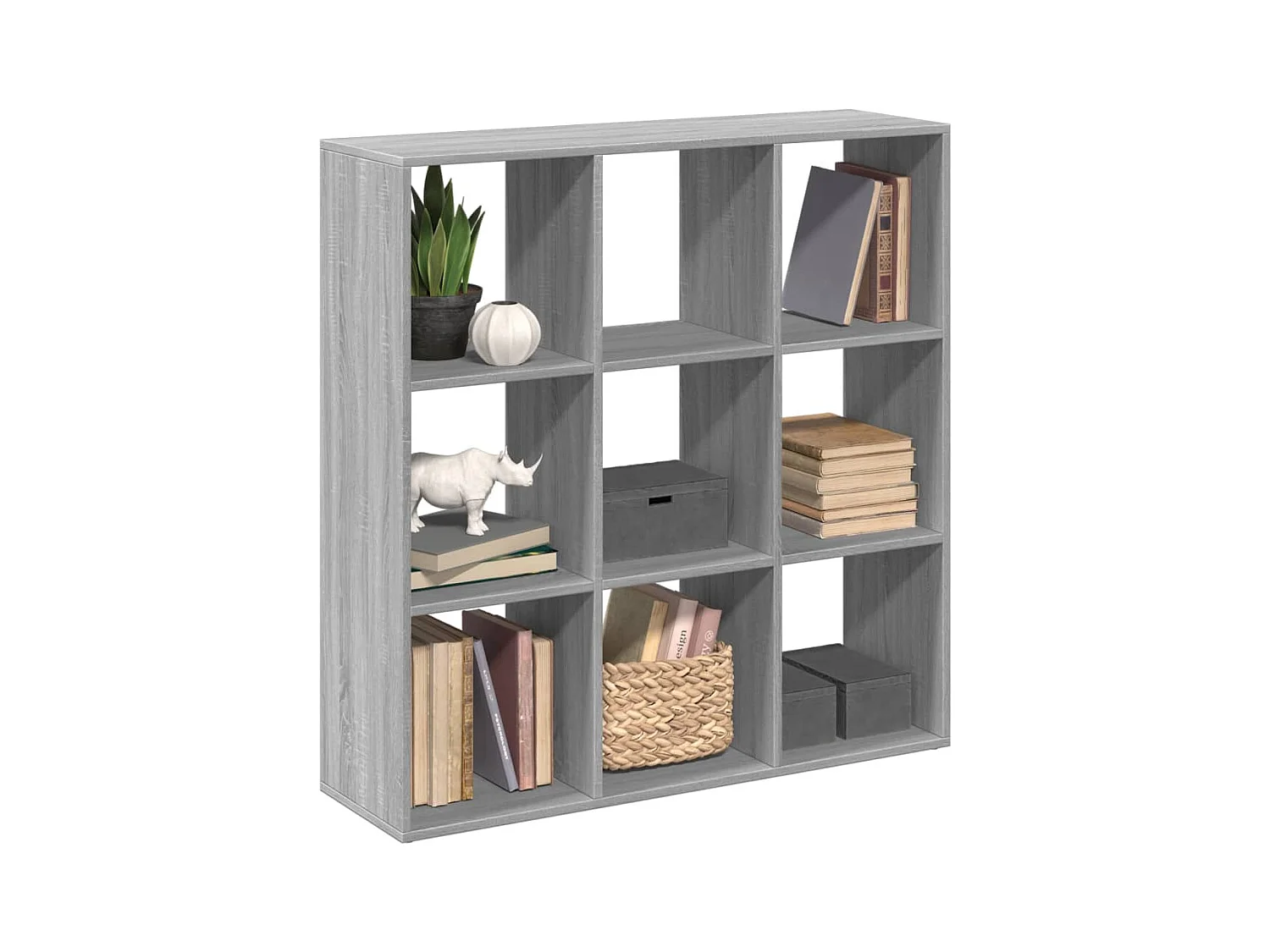 Librería divisor madera ingeniería gris Sonoma 102x29x103,5 cm