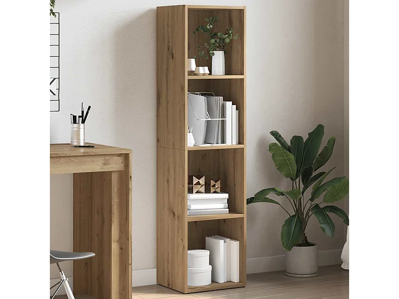 Estantería de madera ingeniería roble artisan 36x30x143 cm