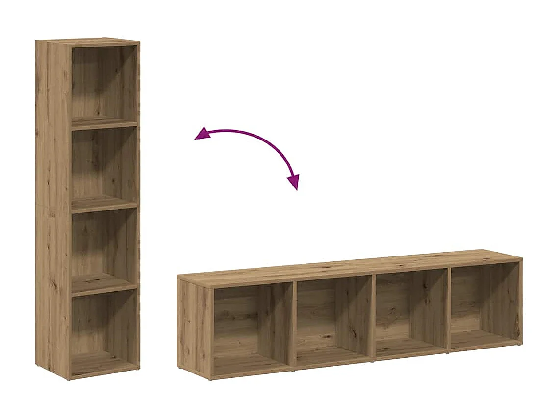 Bibliothèque chêne artisanal 36x30x143 cm bois d'ingénierie