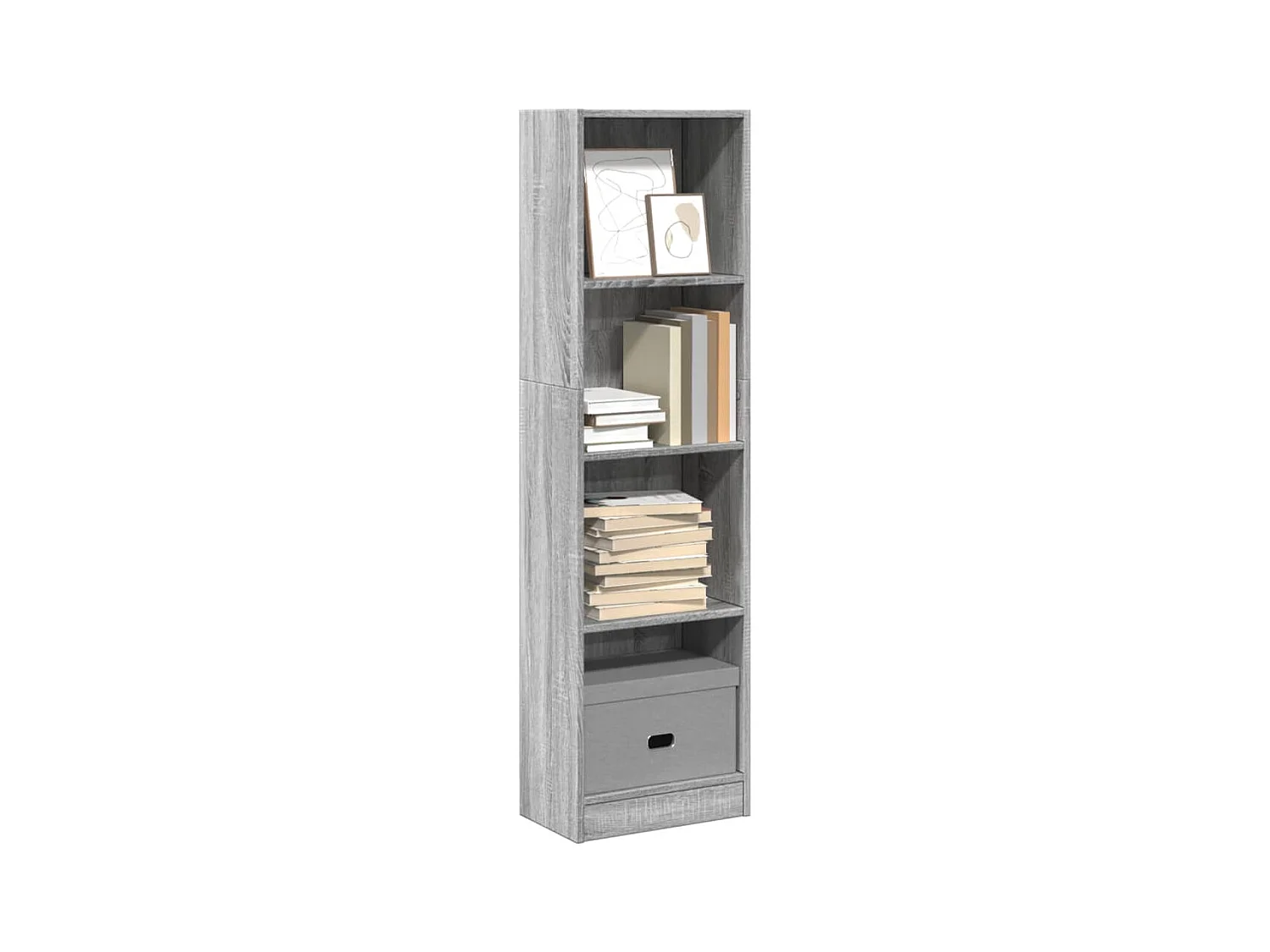 Estantería de madera de ingeniería gris Sonoma 40x24x143 cm