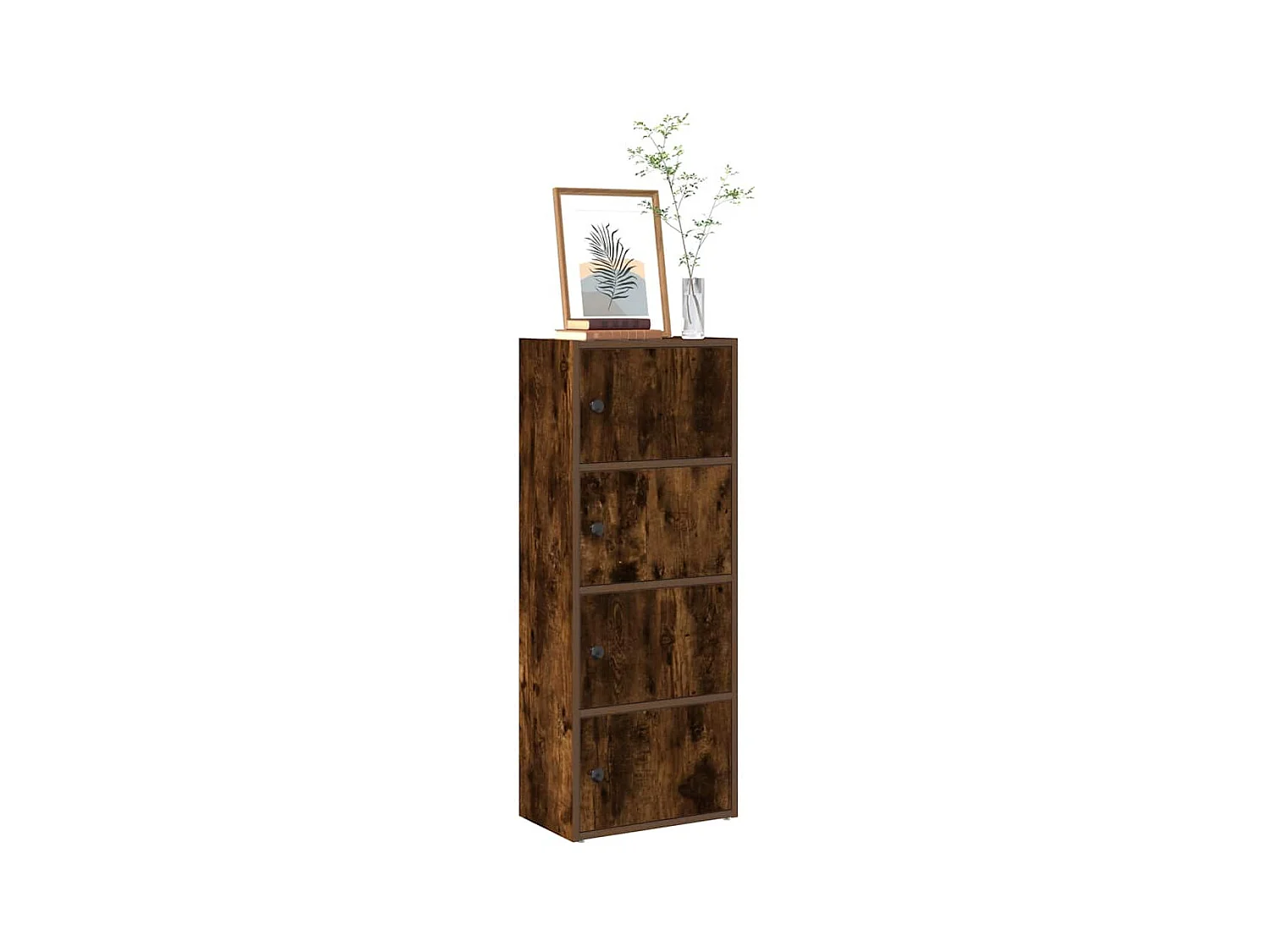 Bibliothèque chêne fumé 40x24x102 cm bois d'ingénierie