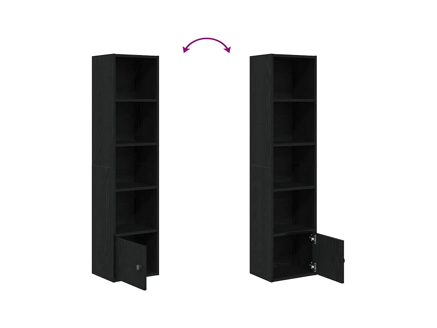 Bibliothèque chêne noir 31x24x127 cm bois d'ingénierie