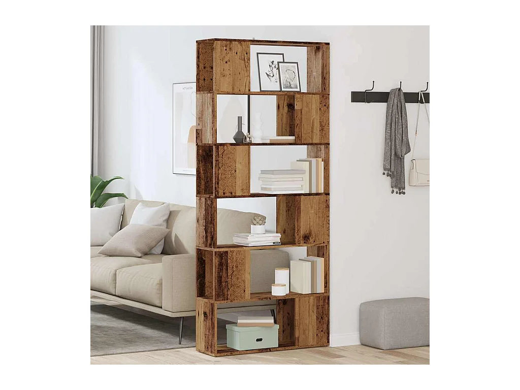 Bibliothèque/Séparateur de pièce vieux bois 80x24x186 cm