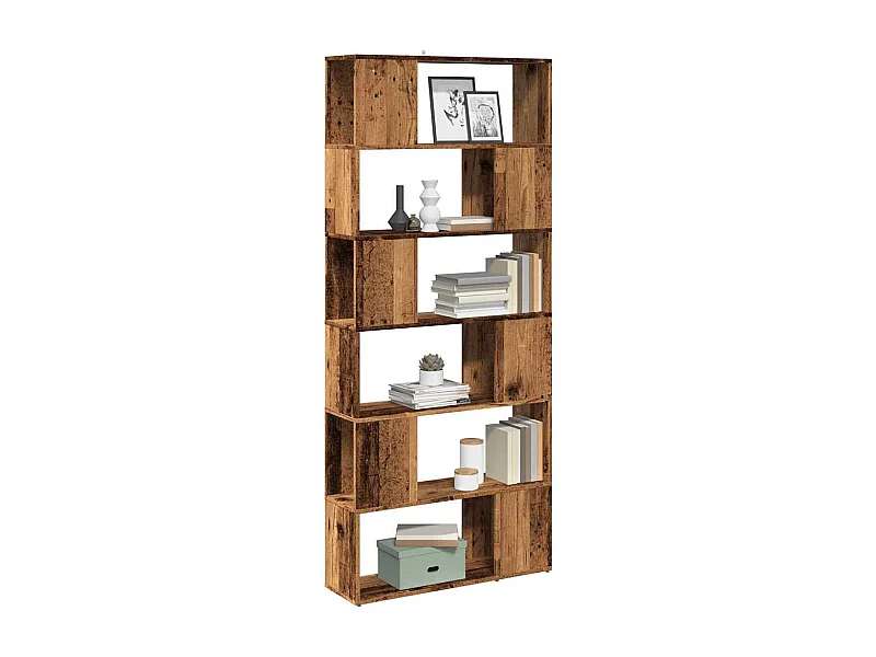 Boekenkast/kamerscherm 80x24x186 cm oud houtkleurig