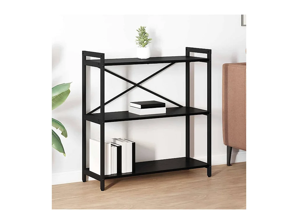 Estantería Roble negro 80 x 30 x 83 cm Madera contrachapada