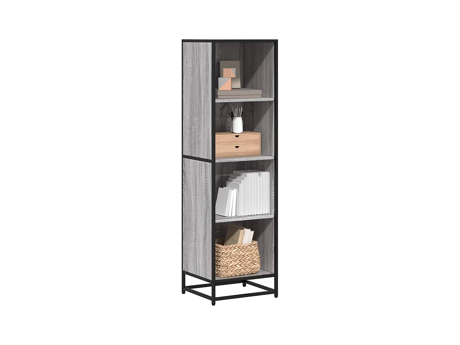 Estantería madera ingeniería gris sonoma 40x35x139 cm