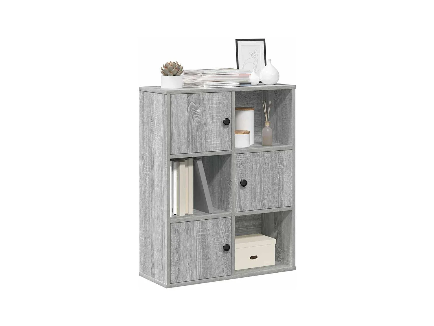 Estantería madera de ingeniería gris sonoma 60x24x76,5 cm