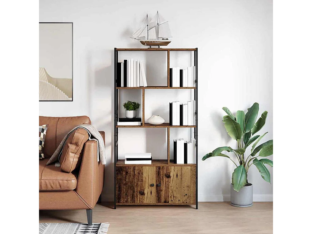 Bibliothèque Bois ancien 80 x 30 x 155.5 cm Bois d'ingénierie