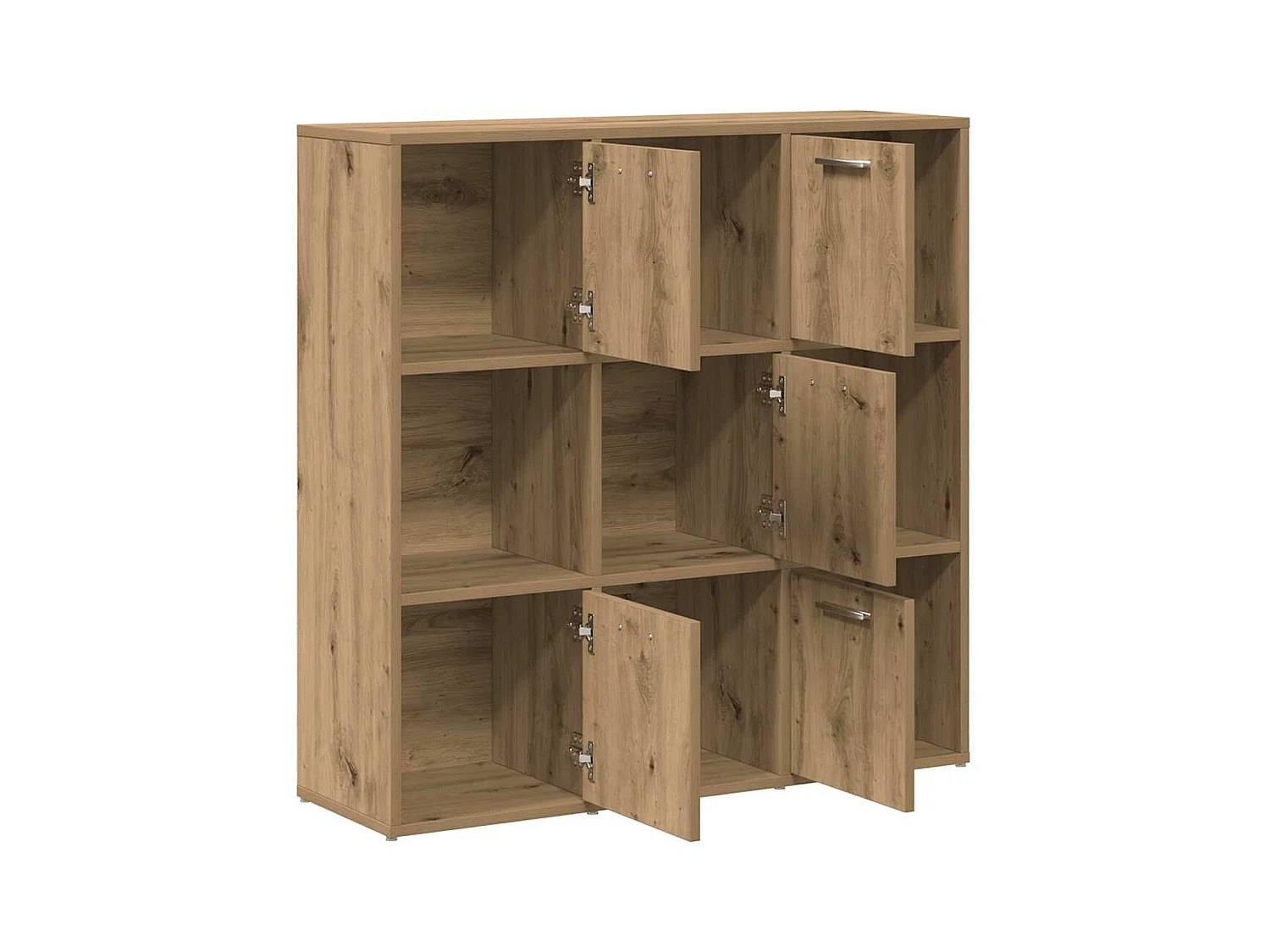 Bibliothèque chêne artisanal 90x28x90 cm bois d'ingénierie