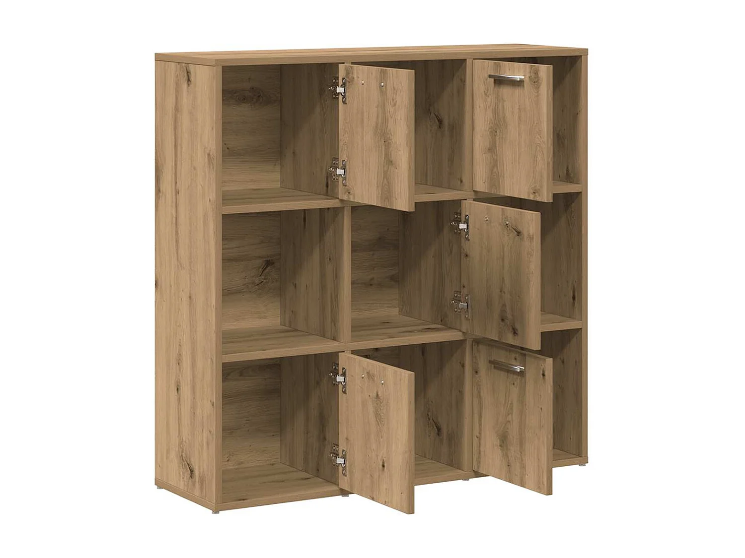 Bibliothèque chêne artisanal 90x28x90 cm bois d'ingénierie