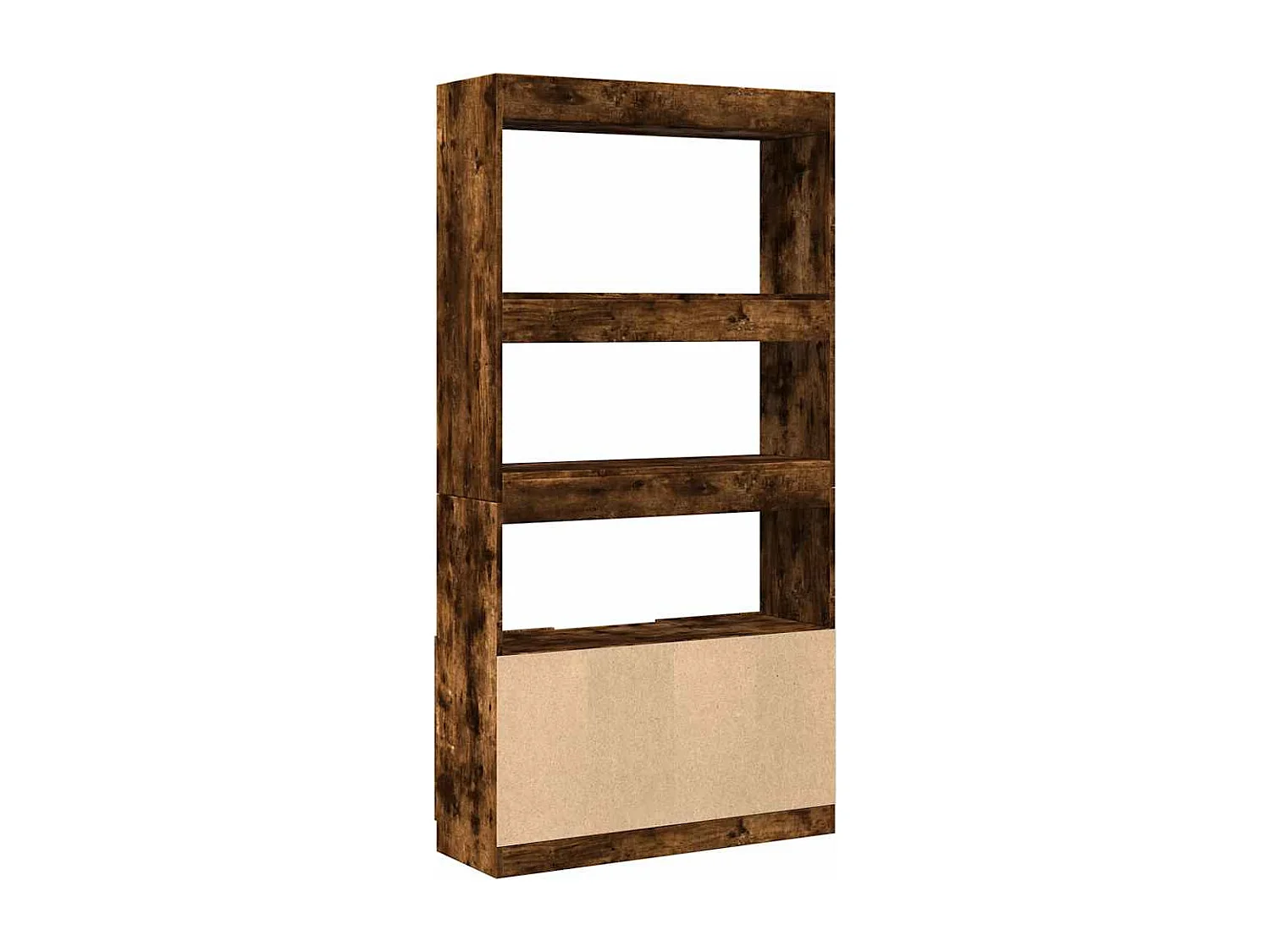 Bibliothèque chêne fumé 92x33x180 cm bois d'ingénierie