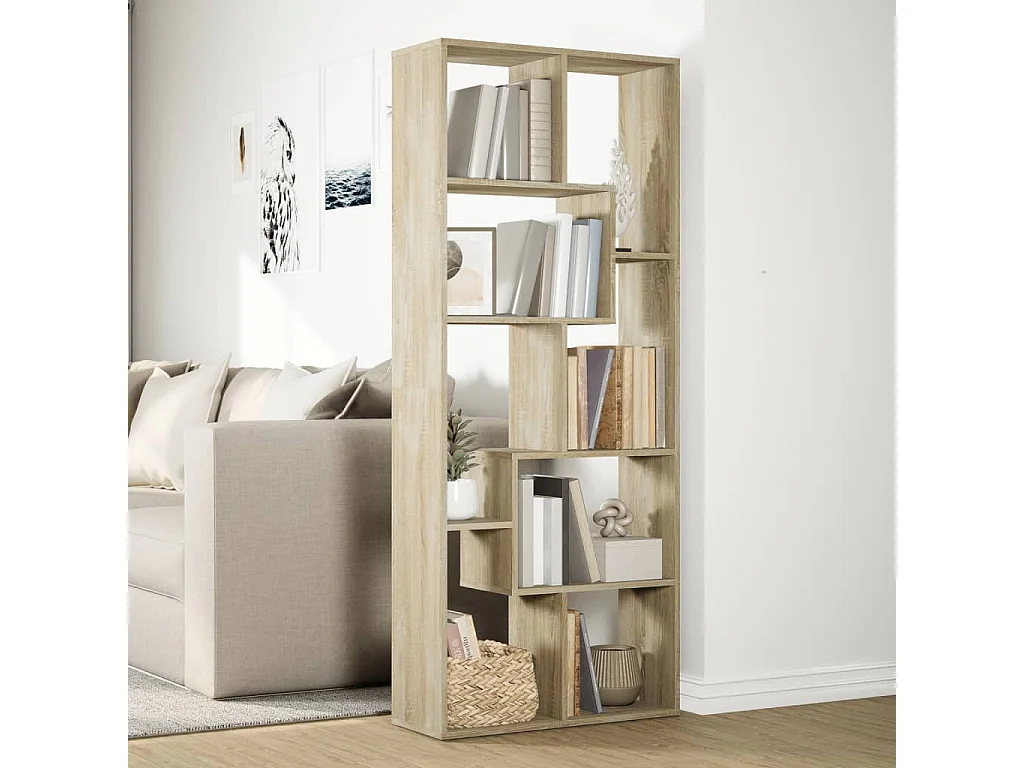 Bibliothèque séparatrice de pièce chêne sonoma 67x25x161,5 cm