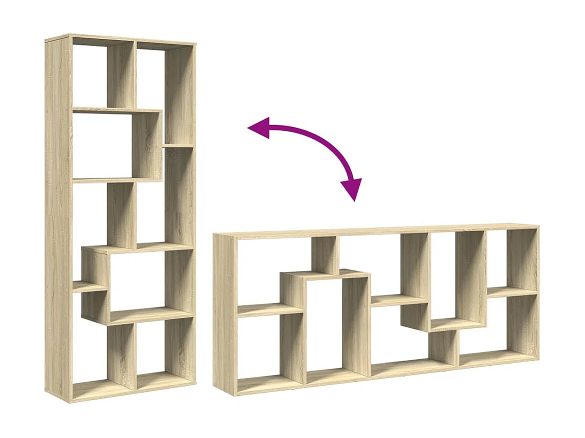 Bibliothèque séparatrice de pièce chêne sonoma 67x25x161,5 cm