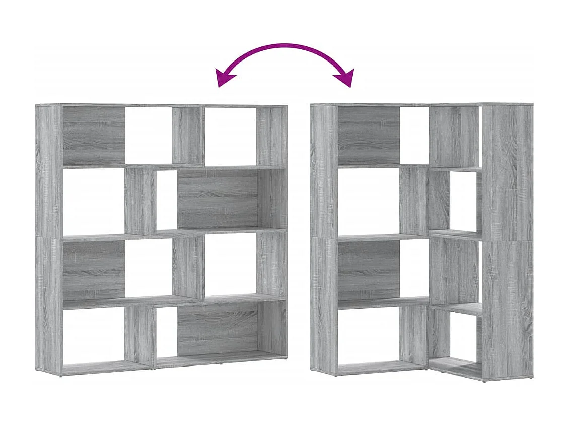Estante canto 4 prateleiras derivados madeira cinzento sonoma