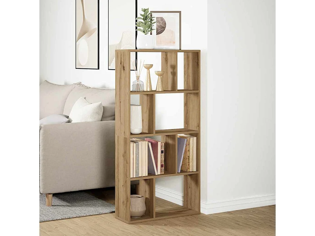 Bibliothèque chêne artisanal 60x20x120 cm bois d'ingénierie