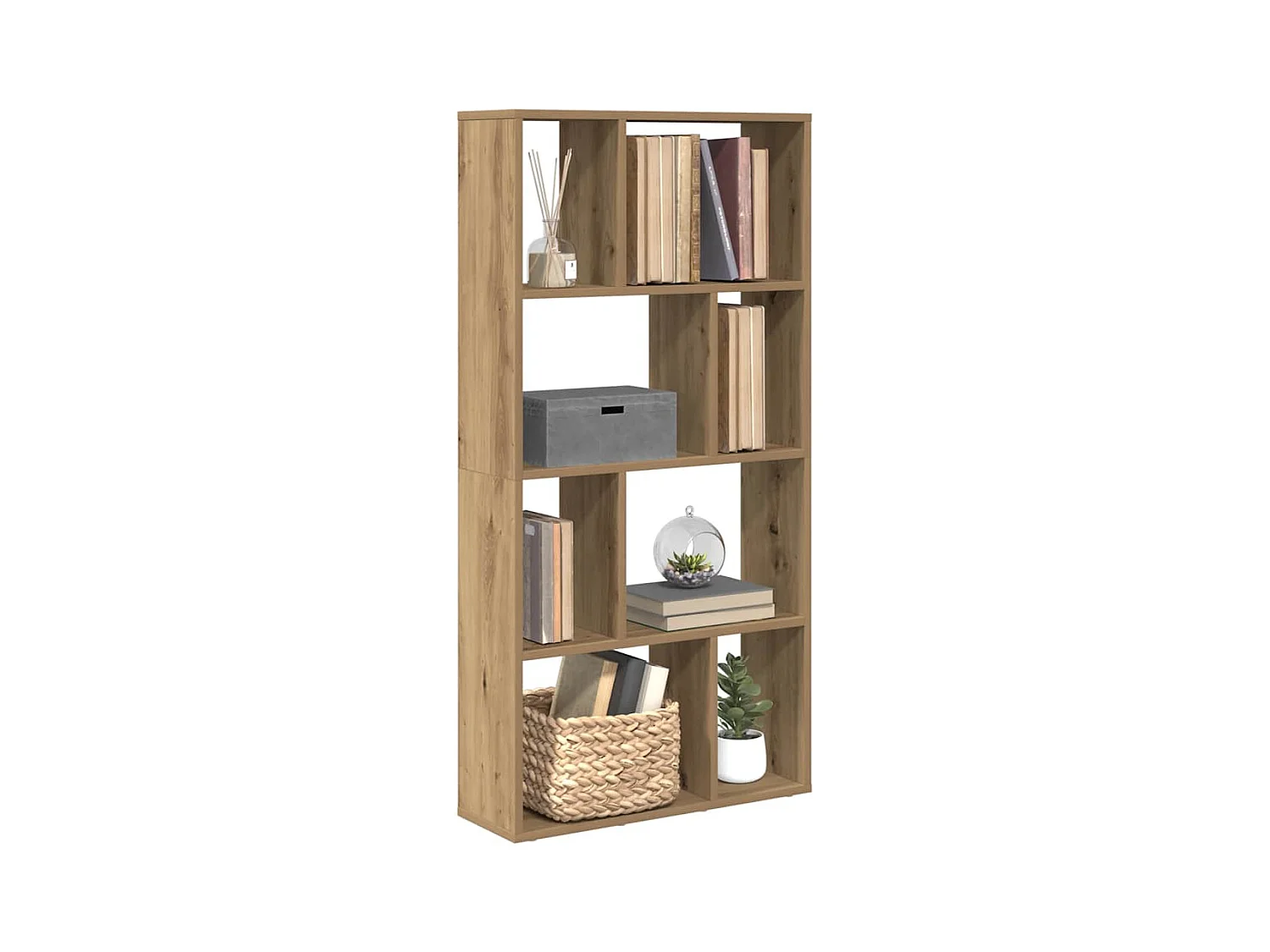 Bibliothèque chêne artisanal 60x20x120 cm bois d'ingénierie