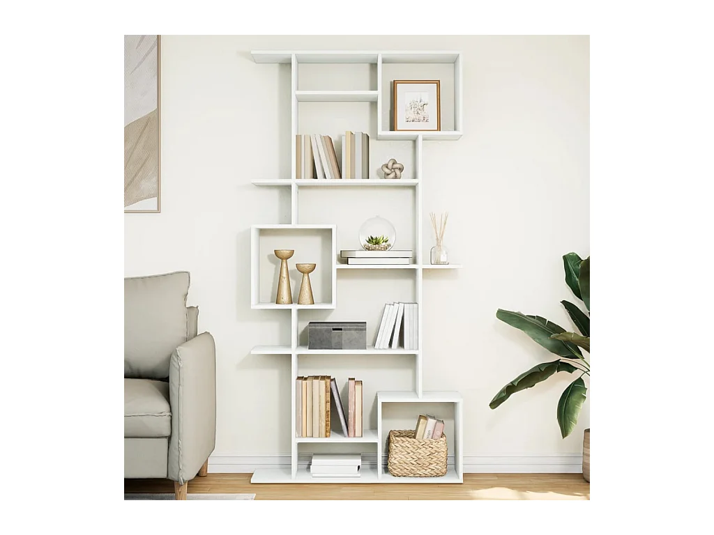 Bibliothèque blanc 92x29x188 cm bois d'ingénierie