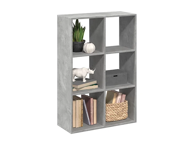 Bibliothèque séparatrice de pièce gris béton 69,5x29x103,5 cm