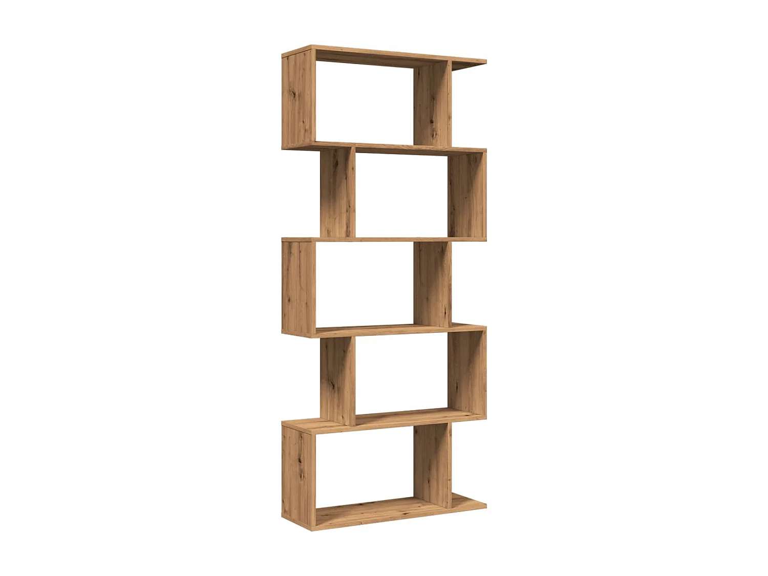 Librería divisora 5 niveles madera roble artisan 70x24x161 cm