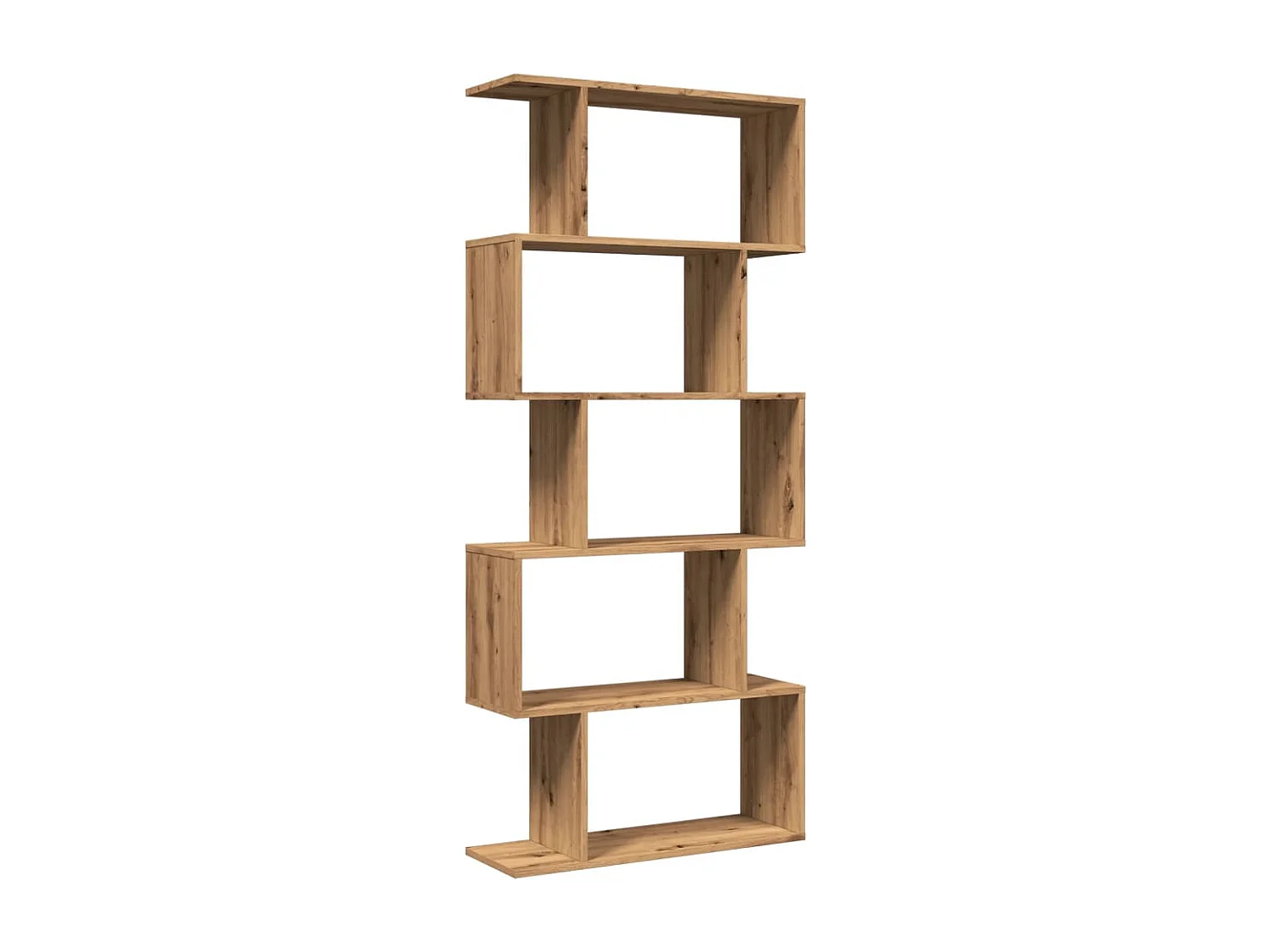 Librería divisora 5 niveles madera roble artisan 70x24x161 cm