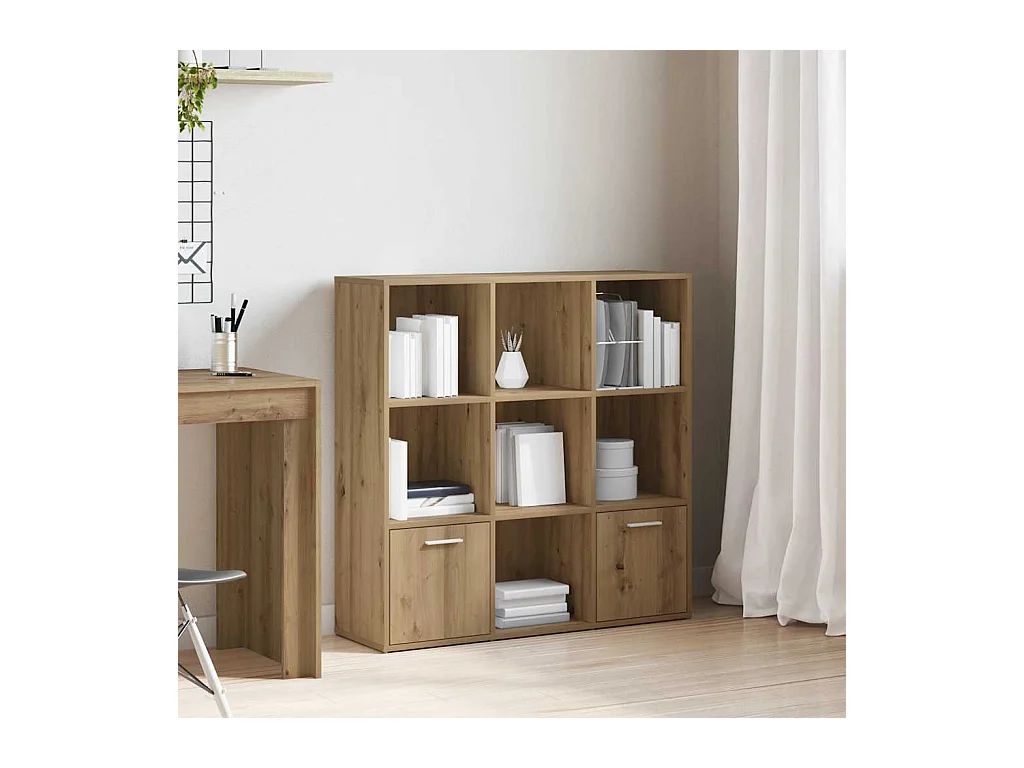 Bibliothèque chêne artisanal 98x29x97,5 cm bois d'ingénierie