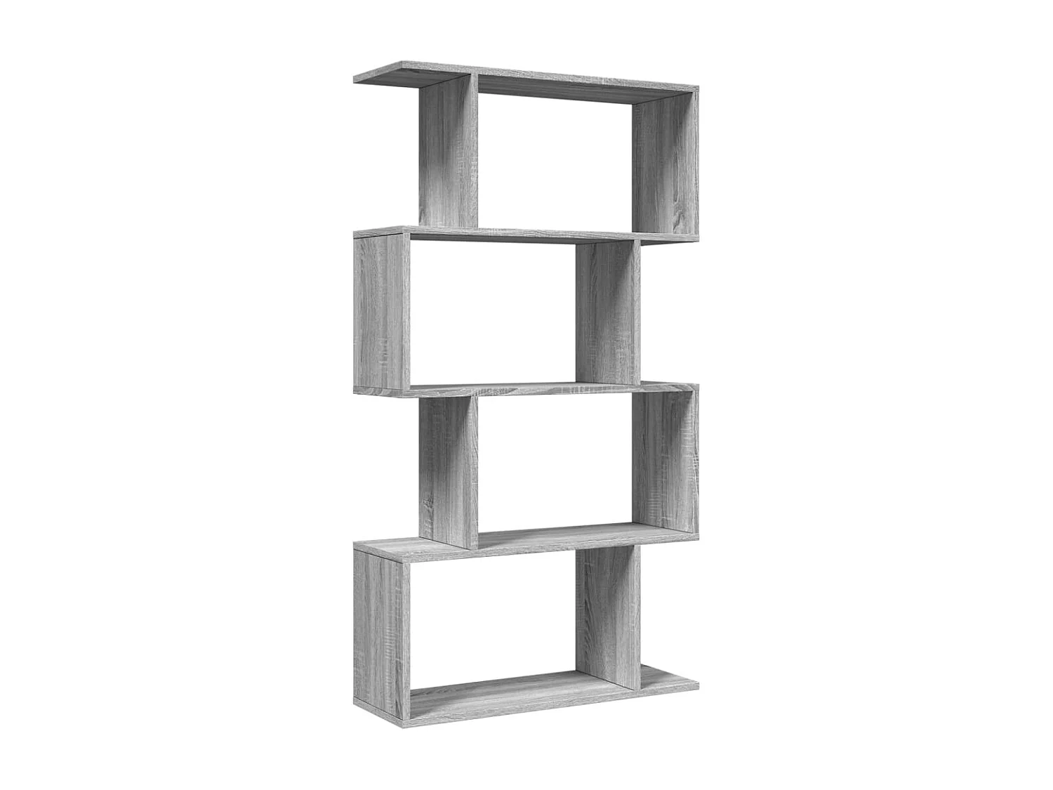 Bibliothèque séparatrice de pièce 4 niveaux sonoma gris 70x24x129 cm