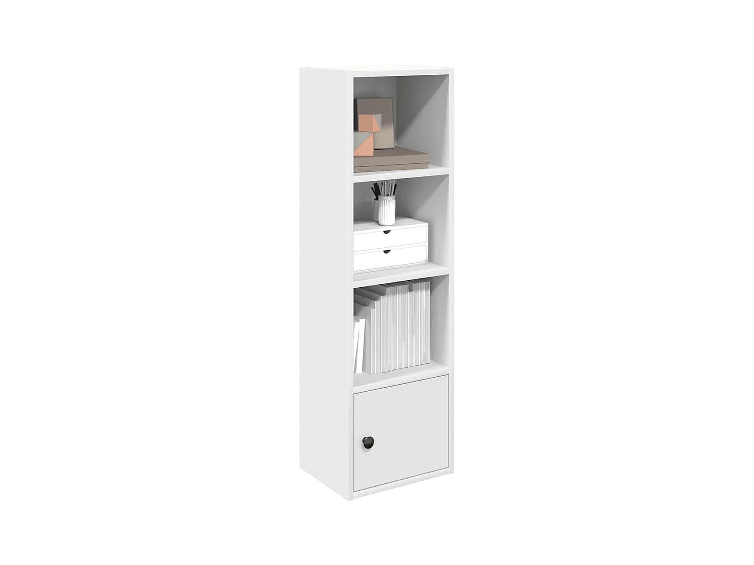 Bibliothèque blanc 31x24x102 cm bois d'ingénierie