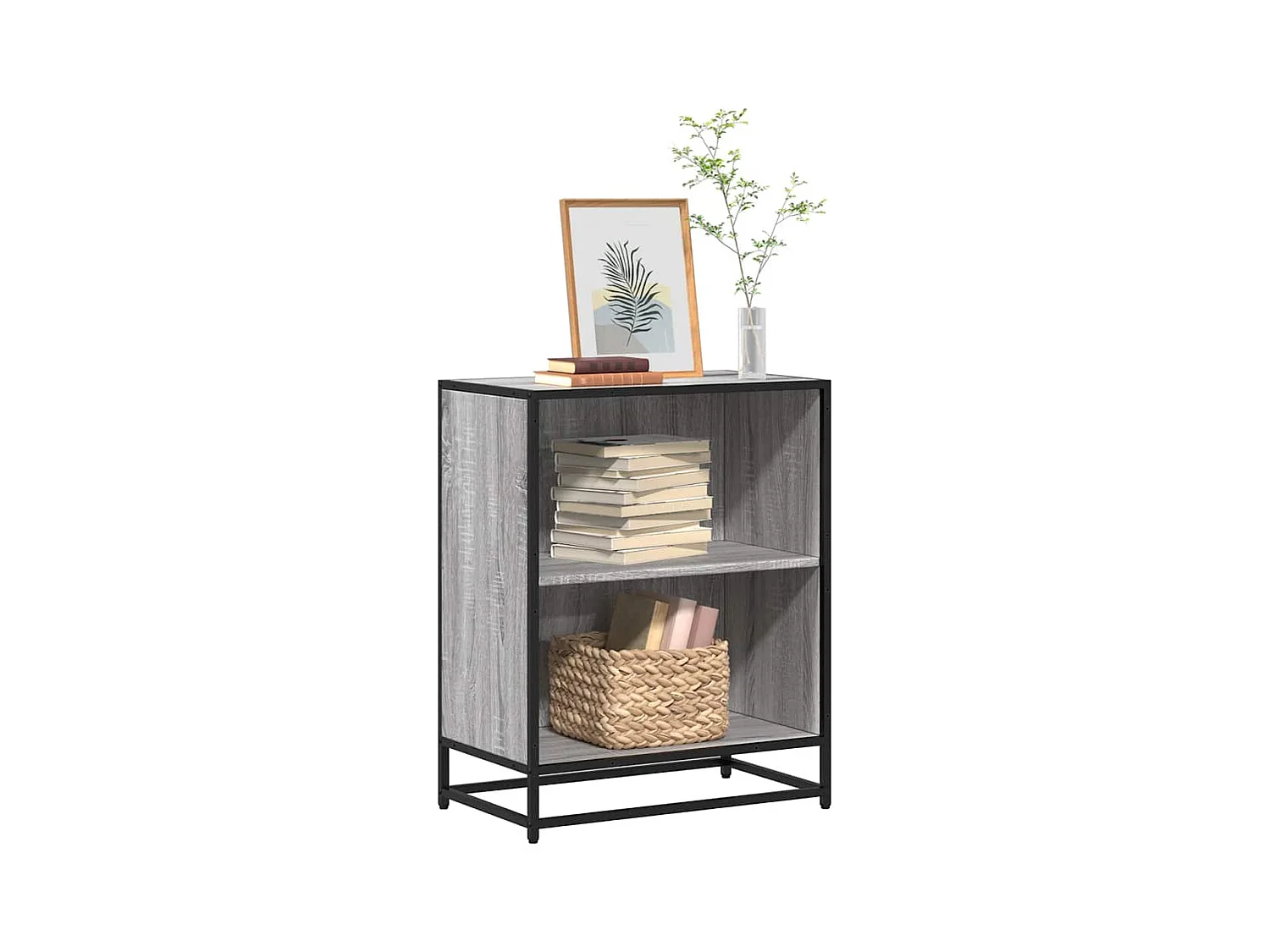 Estantería madera ingeniería gris sonoma 60x35x76 cm