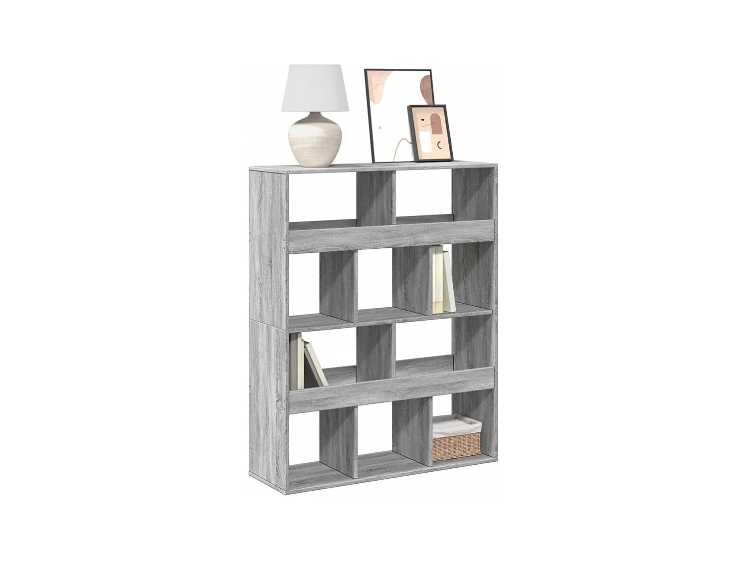 Estantería de madera de ingeniería gris Sonoma 100x33x125,5 cm