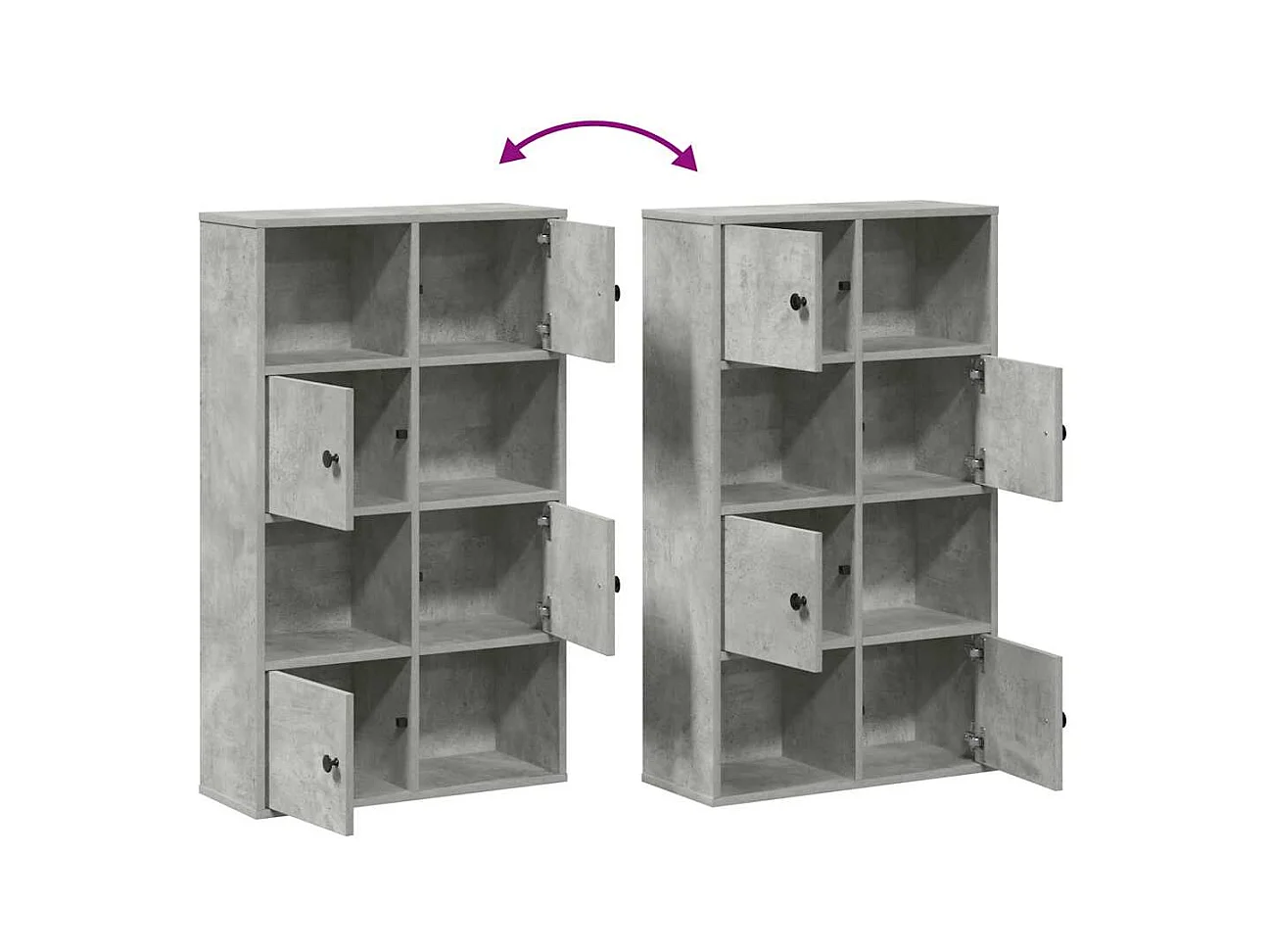 Bibliothèque gris béton 60x24x101,5 cm bois d'ingénierie