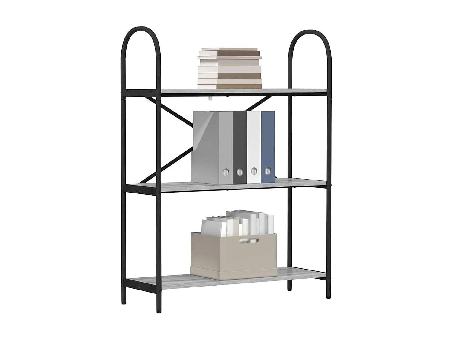 Bibliothèque Sonoma gris 80 x 30 x 109 cm Bois d'ingénierie