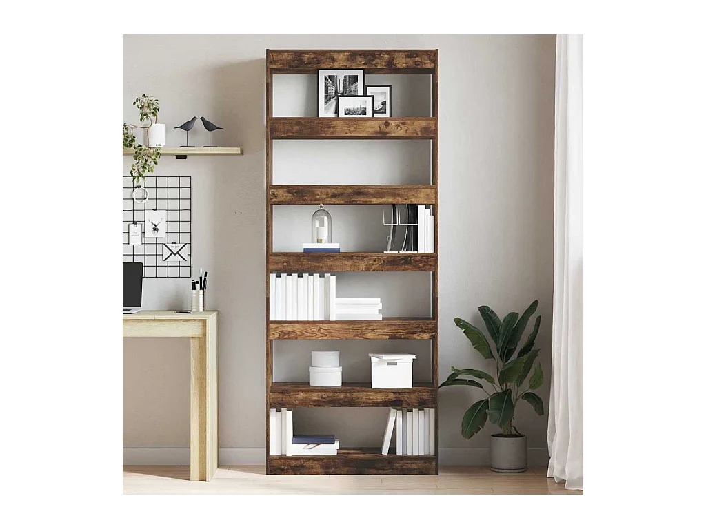 Bibliothèque Chêne fumé 80 x 30 x 198 cm Bois d'ingénierie