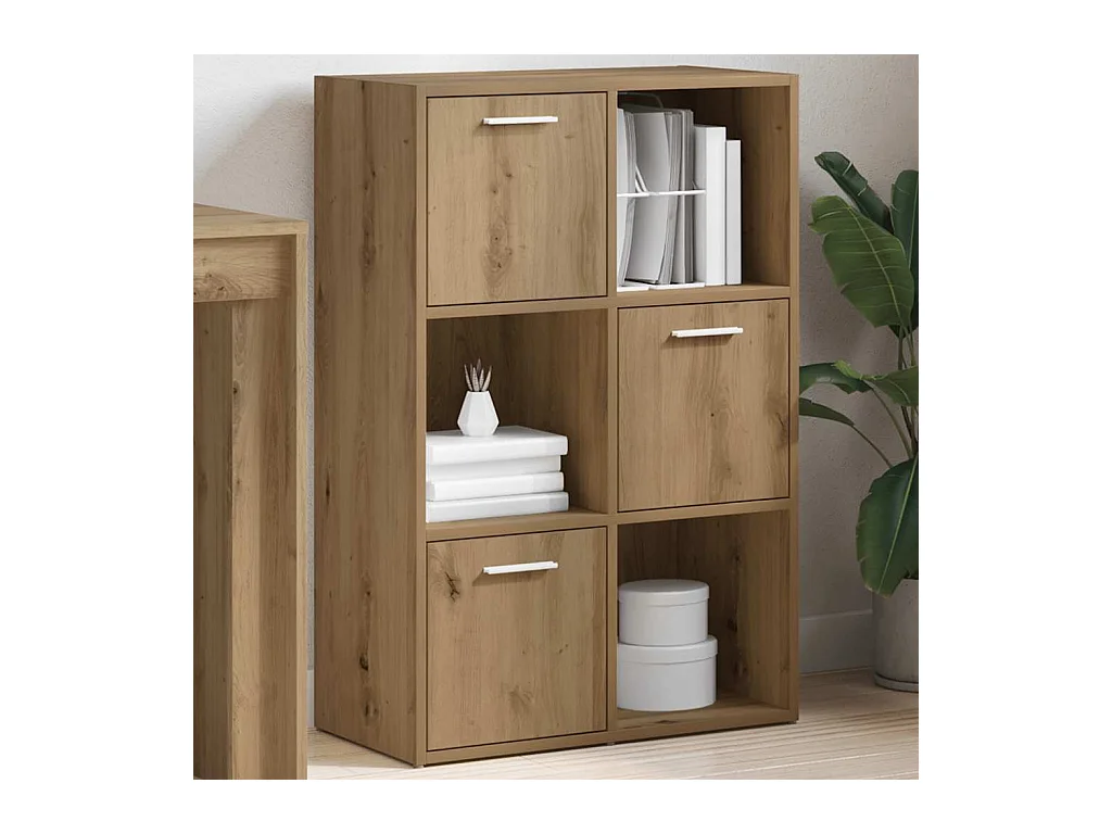 Bibliothèque chêne artisanal 60,5x30x90 cm bois d'ingénierie