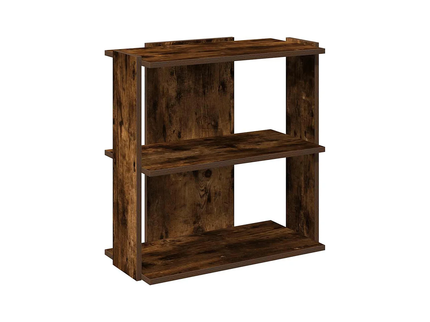 Bibliothèque 3 niveaux chêne fumé 60x30x60 cm bois d'ingénierie