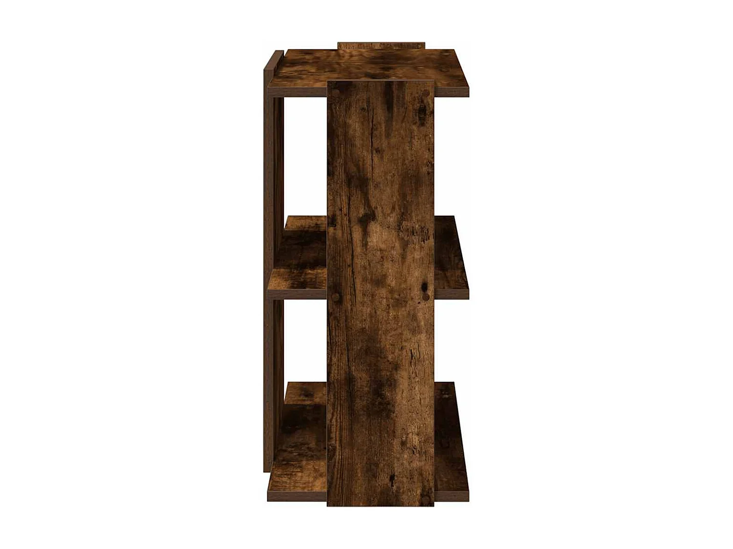 Bibliothèque 3 niveaux chêne fumé 60x30x60 cm bois d'ingénierie