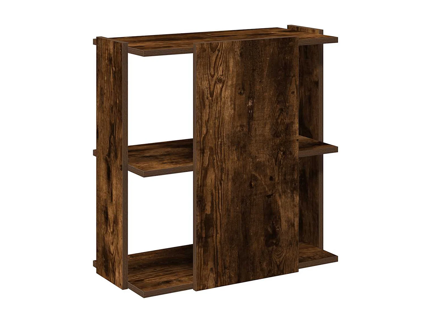 Bibliothèque 3 niveaux chêne fumé 60x30x60 cm bois d'ingénierie