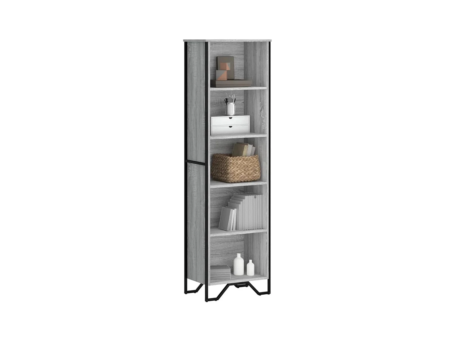 Estantería de madera de ingeniería gris Sonoma 50x31x169 cm