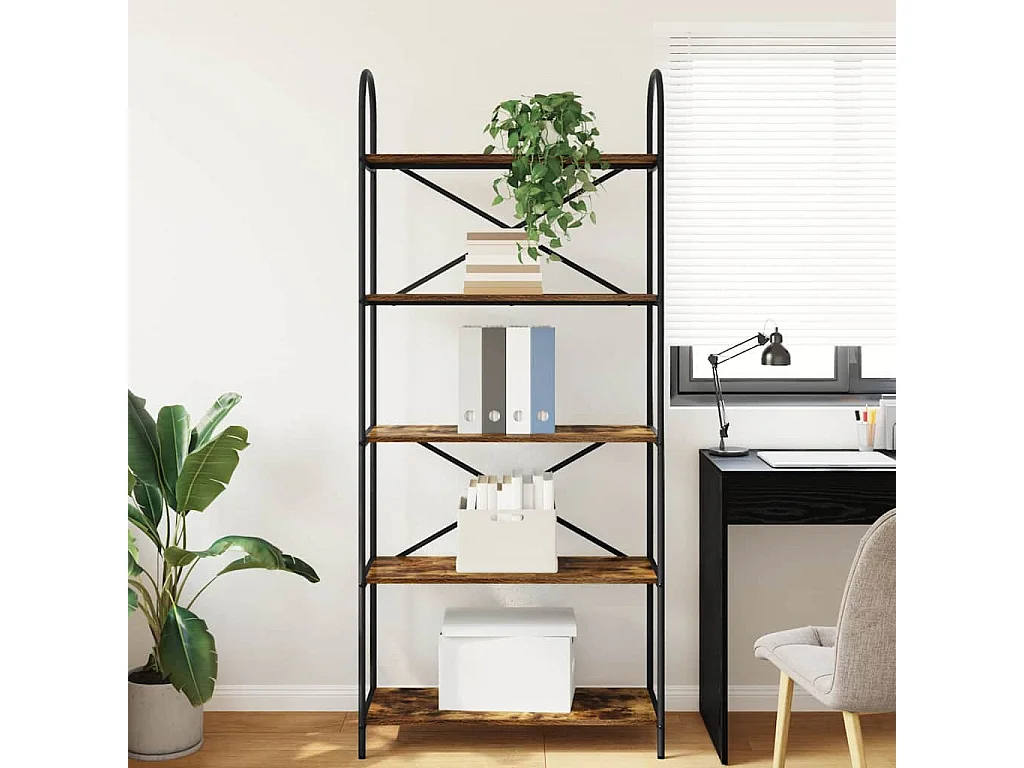 Bibliothèque Chêne fumé 80 x 30 x 183 cm Bois d'ingénierie