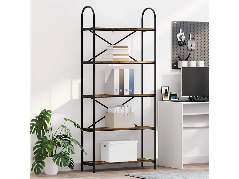 Bibliothèque Chêne fumé 80 x 30 x 183 cm Bois d'ingénierie