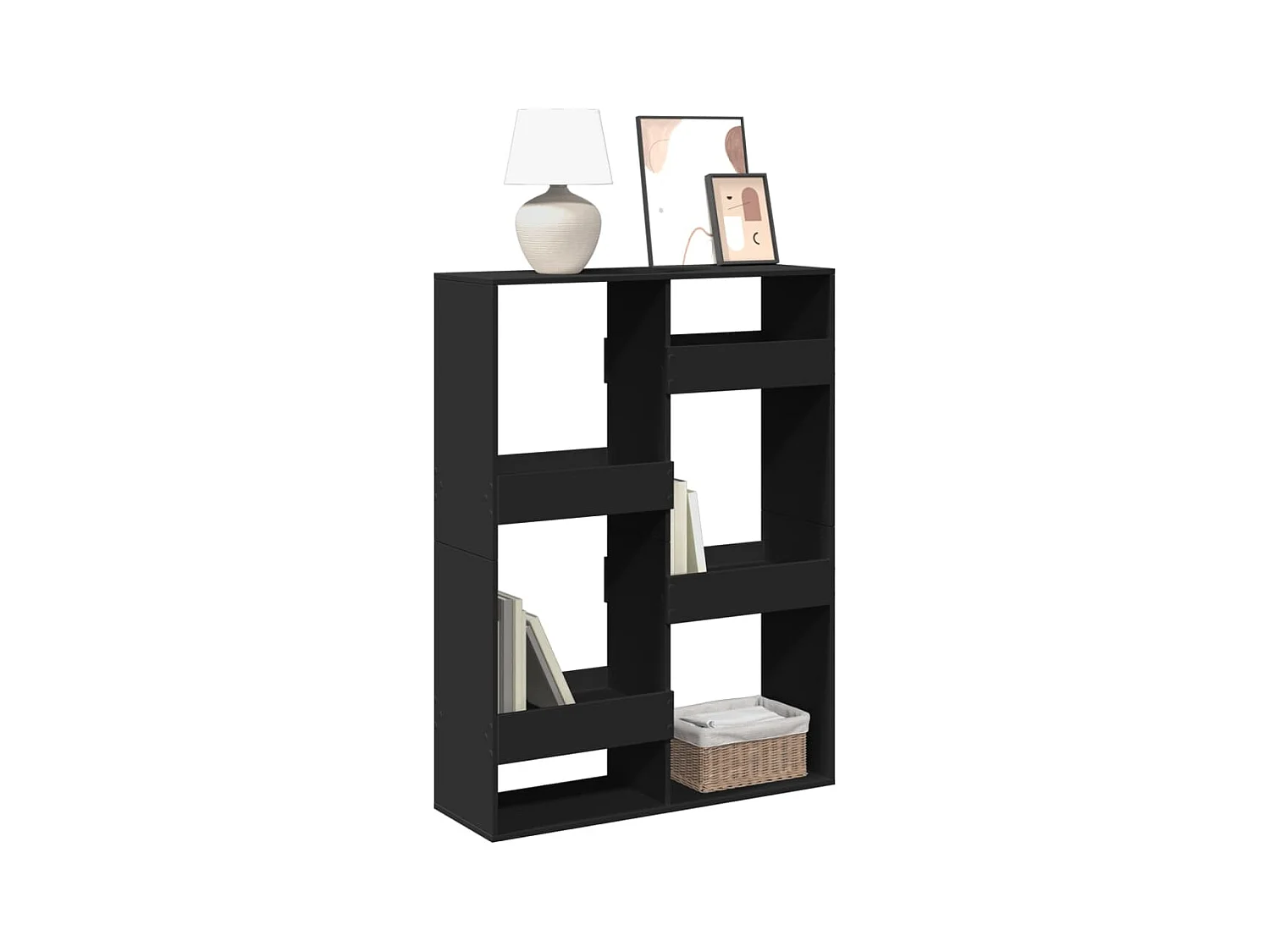 Estantería de madera de ingeniería negra 100x33x135 cm